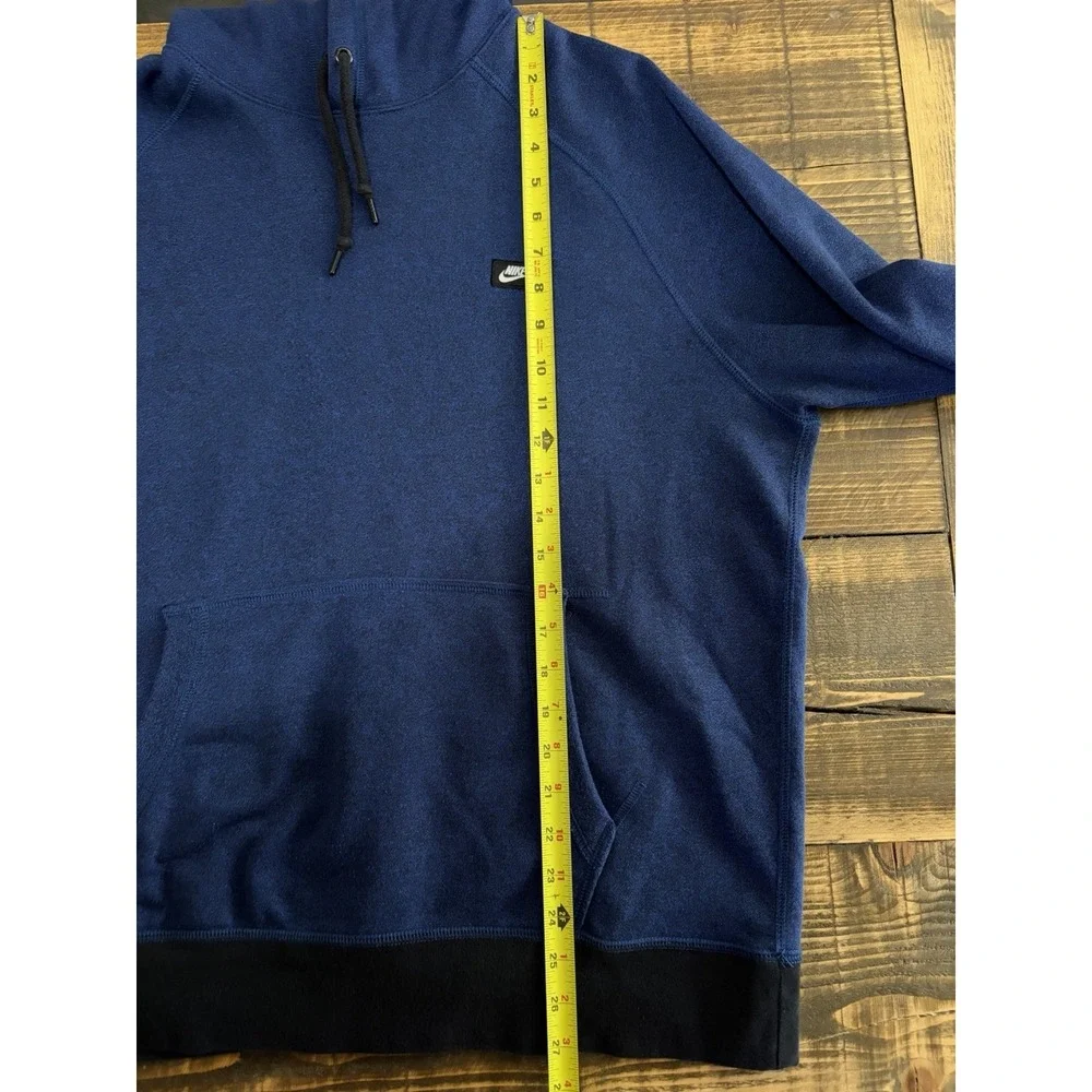 Nike Sportswear Blue Pullover Hoodie Large Fleece Sweatshirt Logo Patch